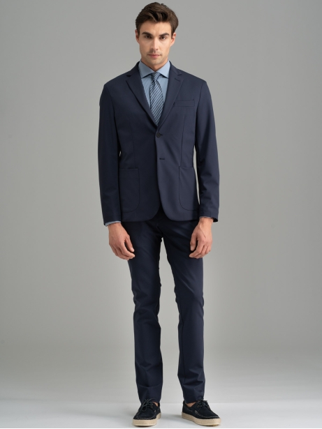 Giacca uomo in tessuto tecnico blu 2