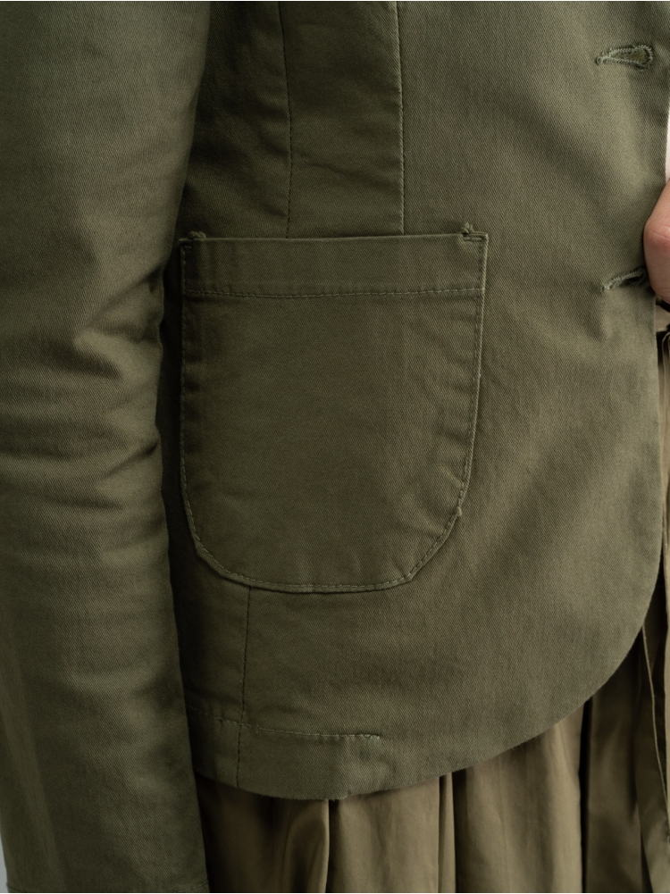 Giacca donna di cotone stretch verde militare