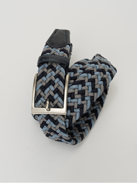 Cintura uomo treccia Poly con dettagli in pelle