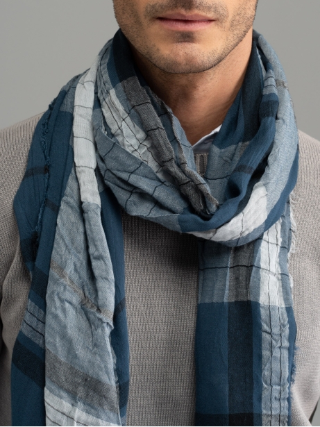 Sciarpa uomo fantasia madras monocromatica 2