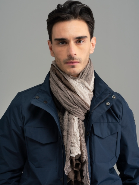 Sciarpa uomo 4 veli effetto stropicciato