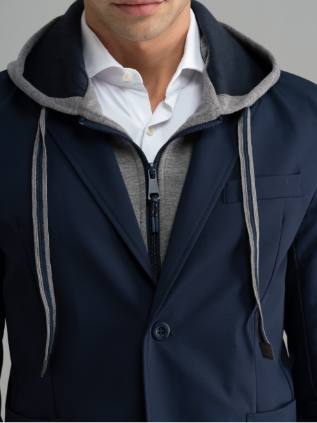 Giacca uomo in tessuto tecnico con inserto in felpa 2