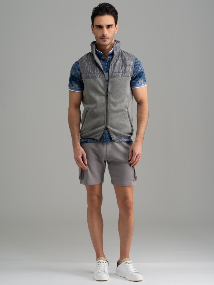 Gilet uomo in tessuto tecnico Scuba e Nylon