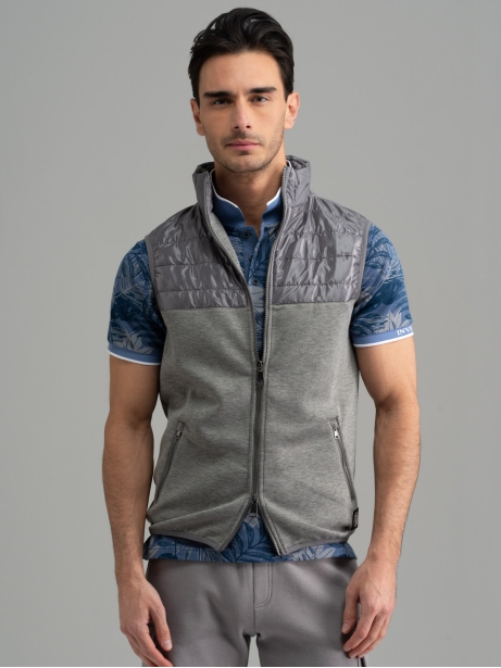 Gilet uomo in tessuto tecnico Scuba e Nylon