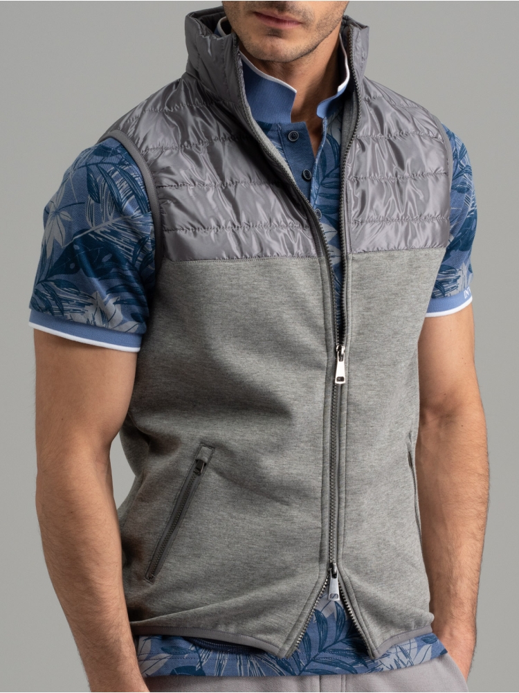 Gilet uomo in tessuto tecnico Scuba e Nylon
