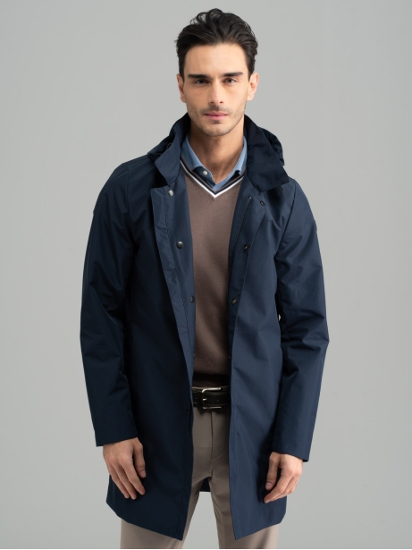 Spolverino uomo antipioggia con cappuccio 2