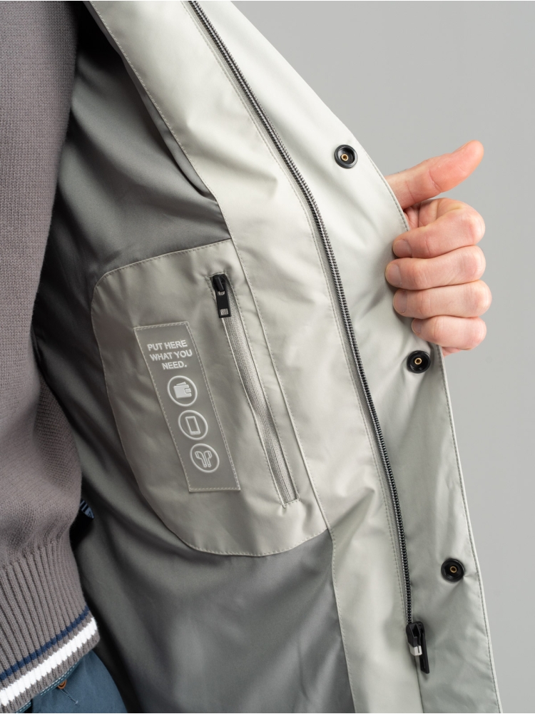 Spolverino uomo antipioggia con cappuccio