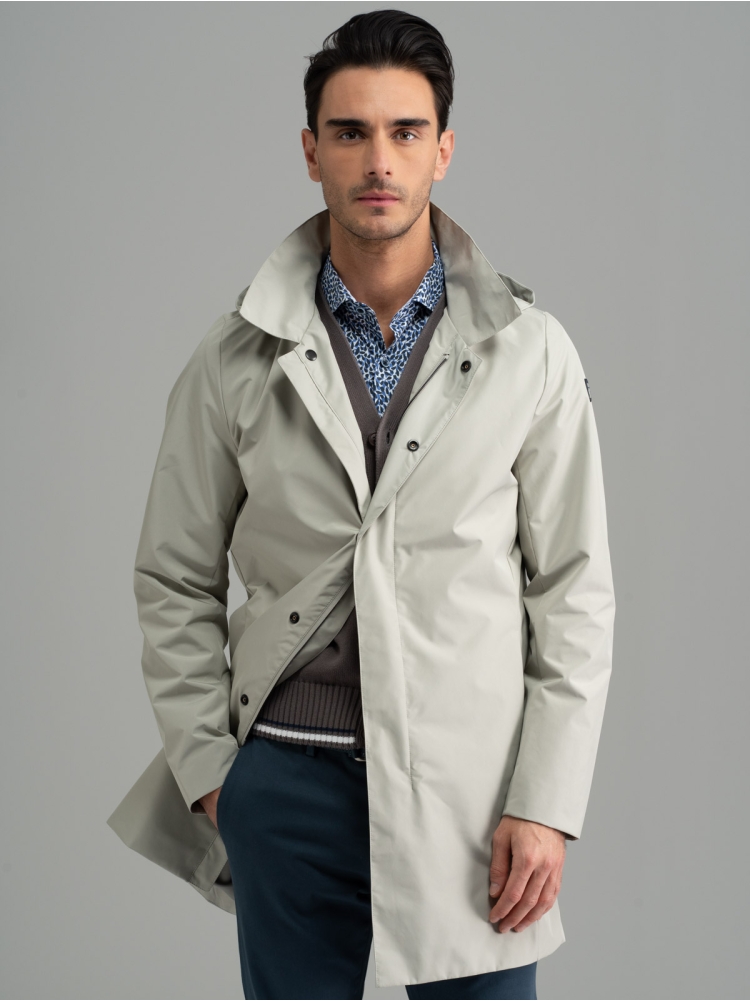 Spolverino uomo antipioggia con cappuccio