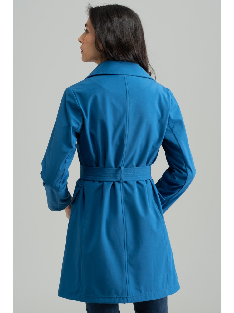 Trench donna lungo con tasche applicate e cintura