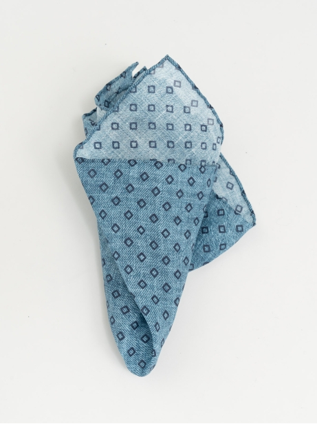 Pochette uomo con stampa blu