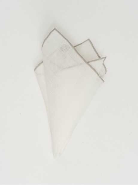 Pochette uomo lino bianco...