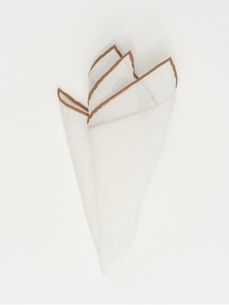 Pochette uomo lino bianco...