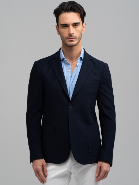 Giacca uomo in tessuto spina di pesce