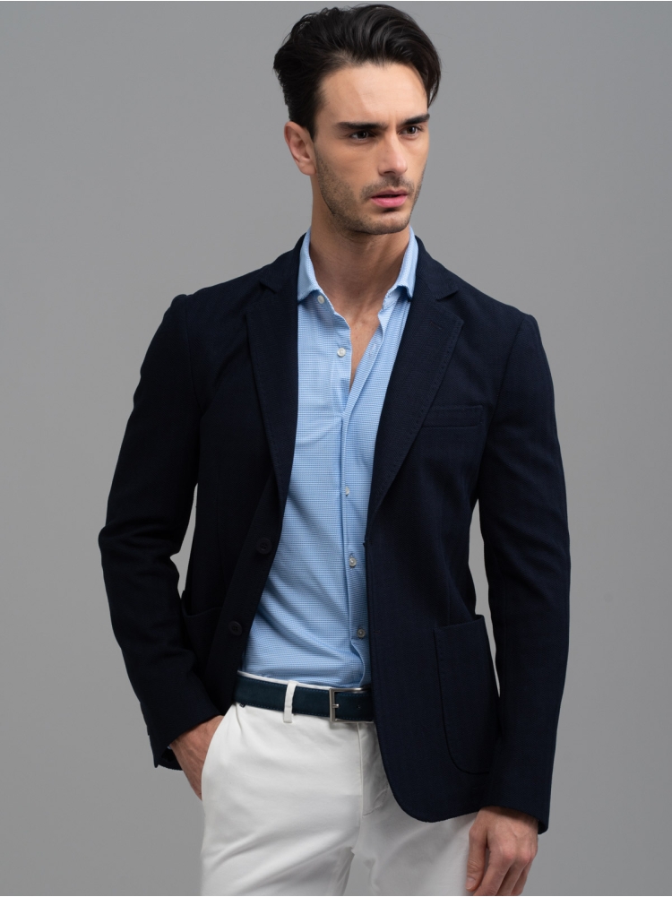 Giacca uomo in tessuto spina di pesce