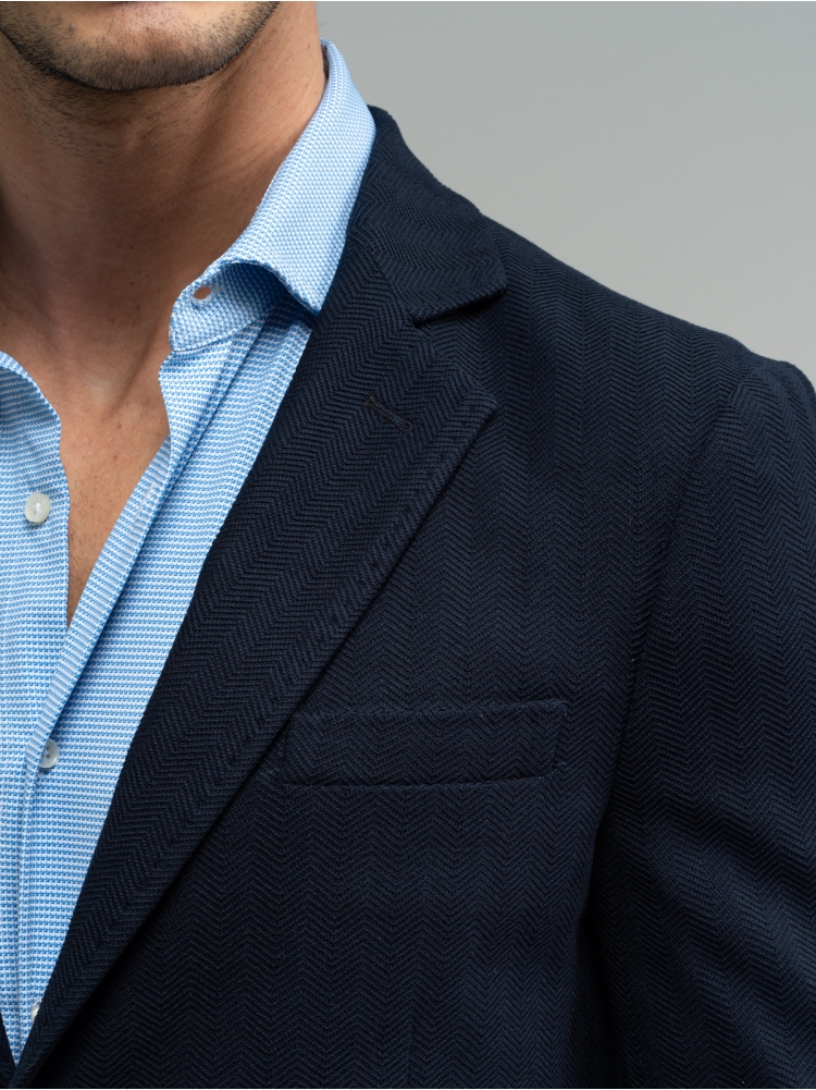 Giacca uomo in tessuto spina di pesce