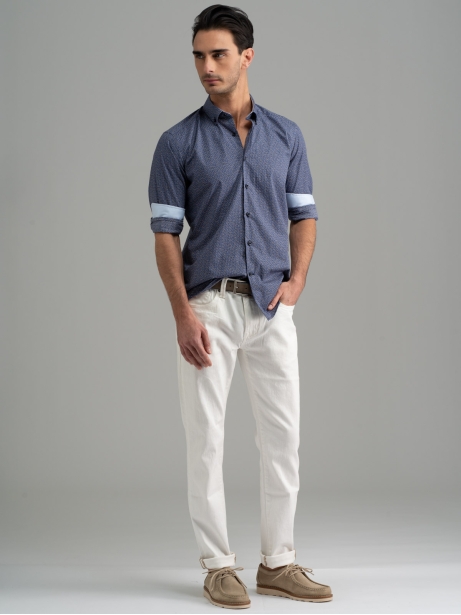 Camicia uomo office microdisegno collo button down 2