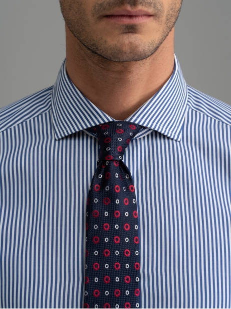 Camicia uomo office a righe collo semi francese 2