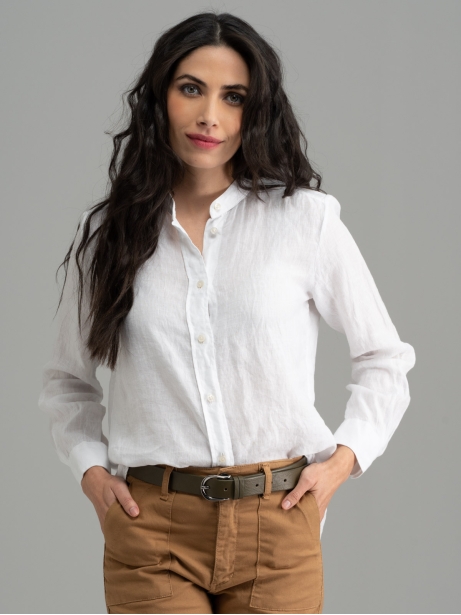 Camicia donna in lino tinto capo