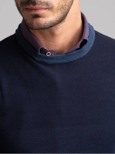 Maglia uomo girocollo con lavorazione chicco di riso 2