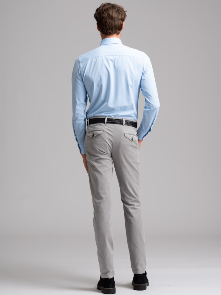 Camicia uomo TECNO quadretto azzurro collo semi francese