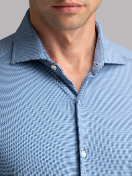Camicia uomo TECNO bluette collo semi francese 2