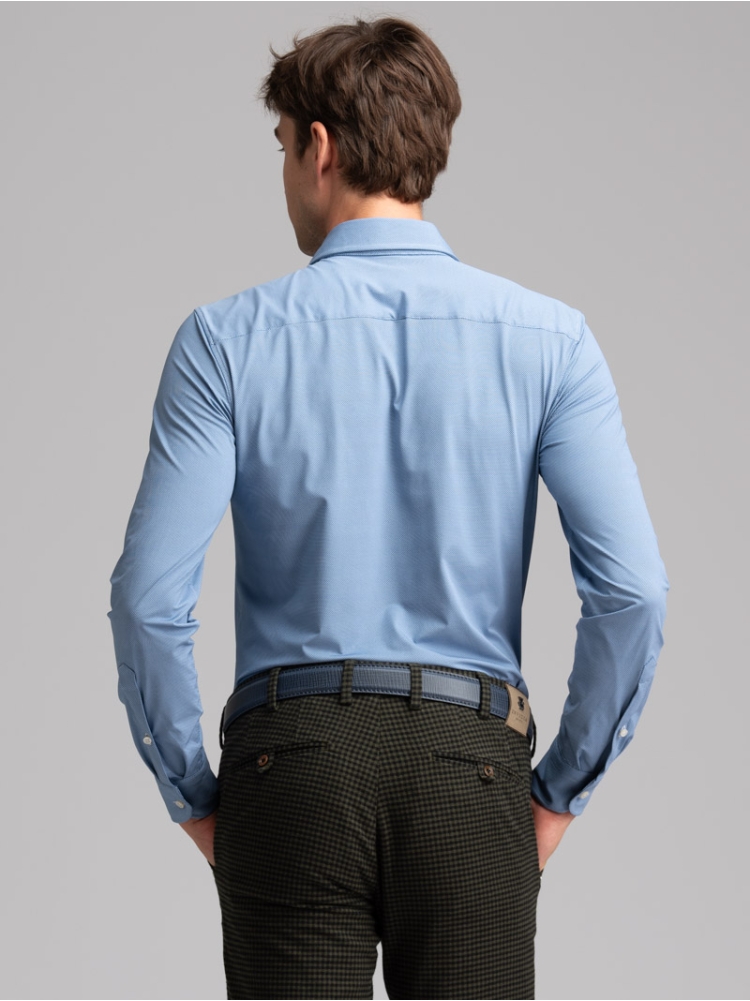 Camicia uomo TECNO bluette collo semi francese