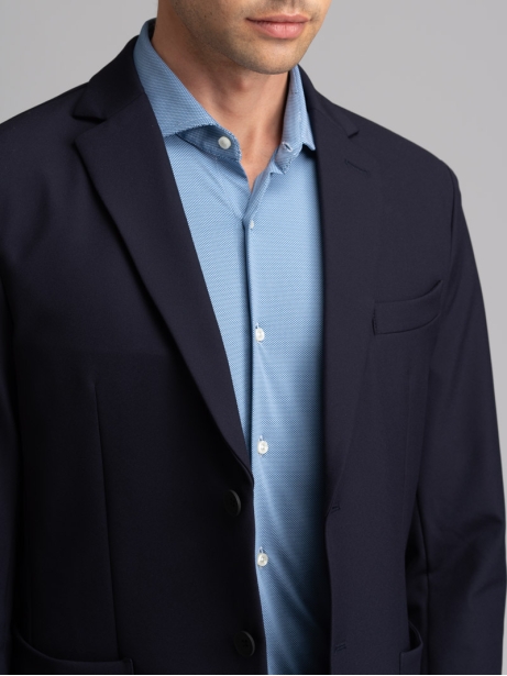 Giacca uomo sfoderata in tessuto TECNO blu 2