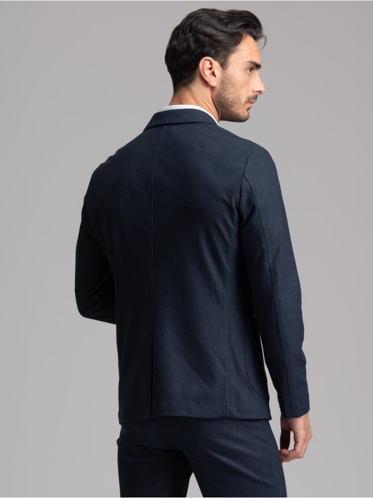 Giacca uomo Principe di Galles in Jersey blu