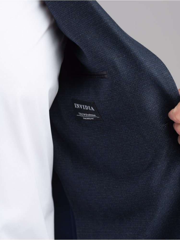 Giacca uomo Principe di Galles in Jersey blu