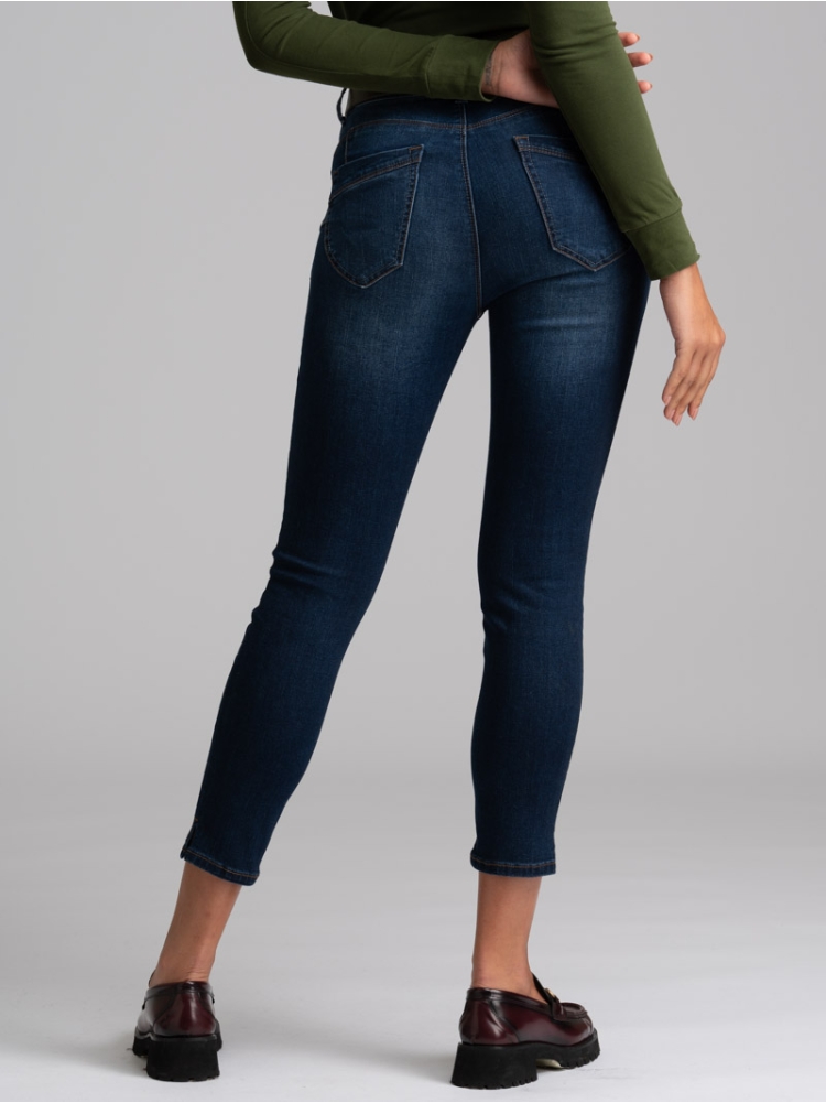 Jeans donna 5 tasche a sigaretta lavaggio scuro