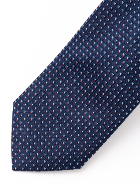 Cravatta uomo in seta operata con fantasia a rombi 2