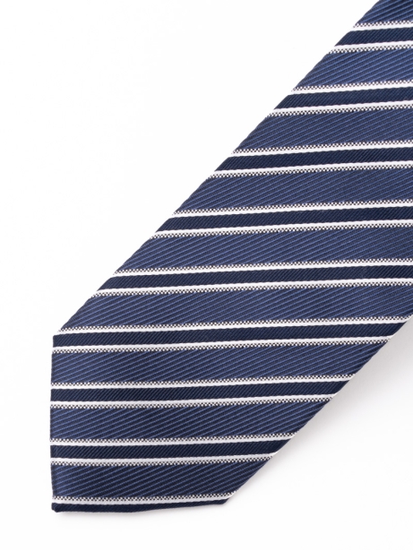 Cravatta uomo in seta fantasia Regimental riga stretta 2