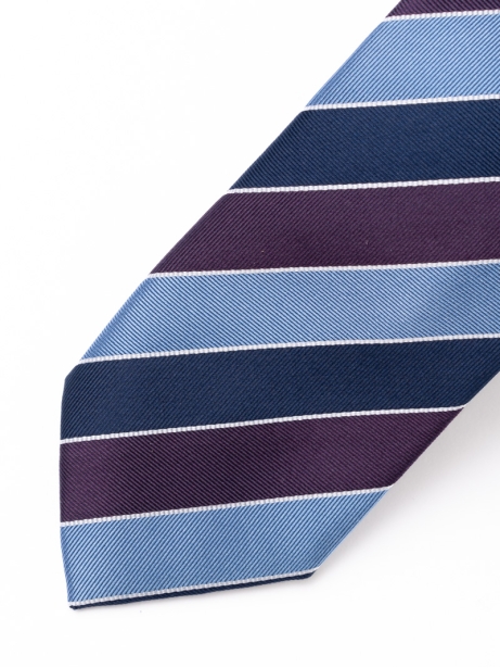Cravatta uomo in seta fantasia Regimental riga larga 2