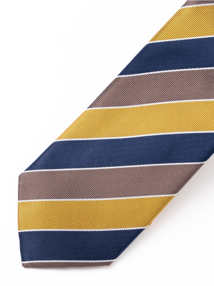 Cravatta uomo in seta fantasia Regimental riga larga