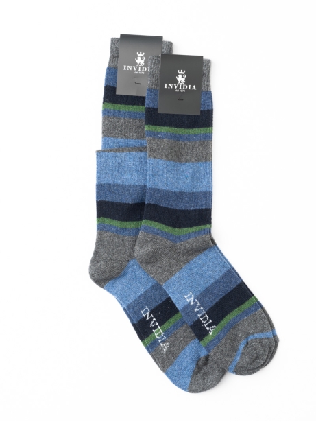 Calza uomo rigatore multicolore misto cashmere