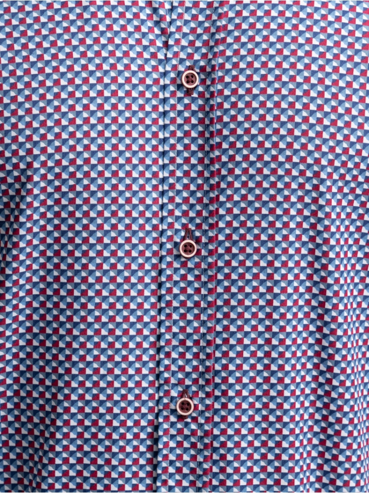 Camicia uomo fantasia geometrica collo button down