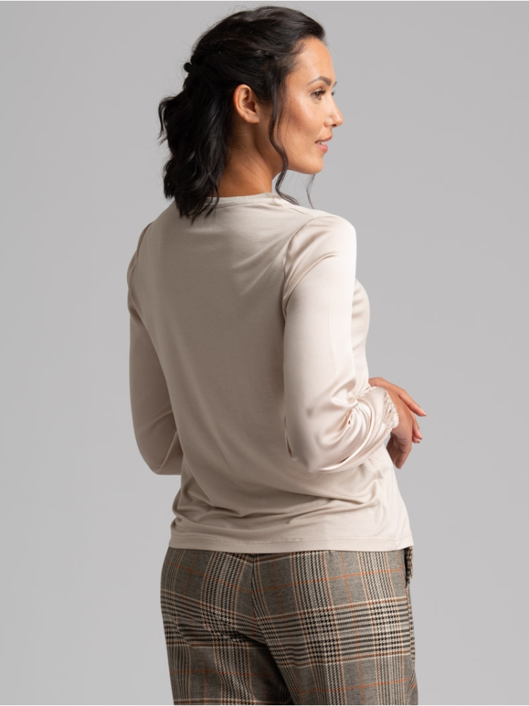 Maglia donna fluida in satin e jersey