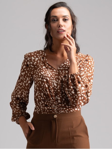 Camicia donna in georgette con coulisse in vita