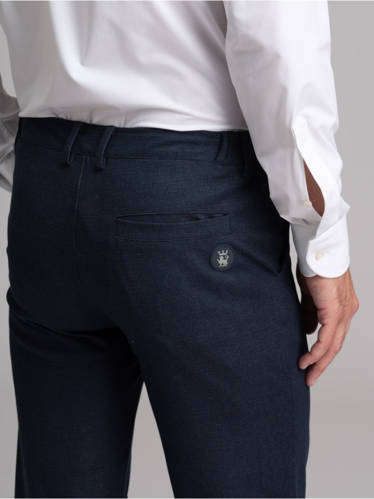 Pantalone uomo blu in jersey stampato