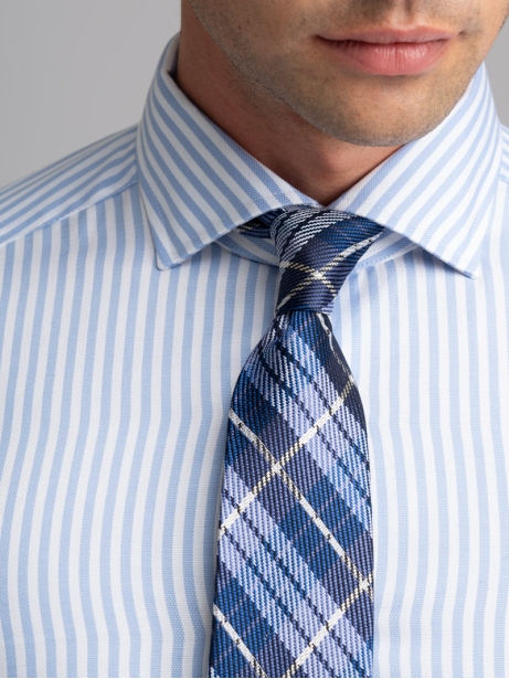 Camicia uomo rigata collo semi francese 2