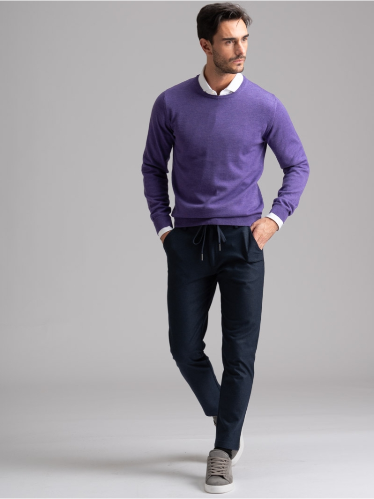 Maglia uomo lana merinos girocollo