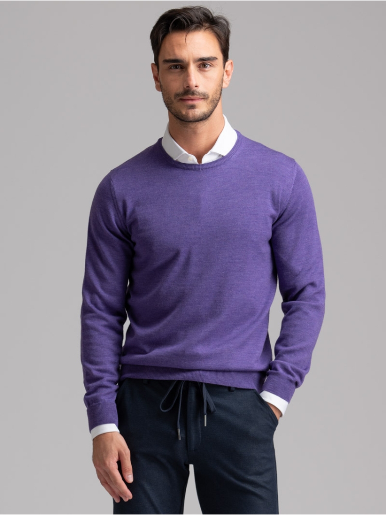 Maglia uomo lana merinos girocollo