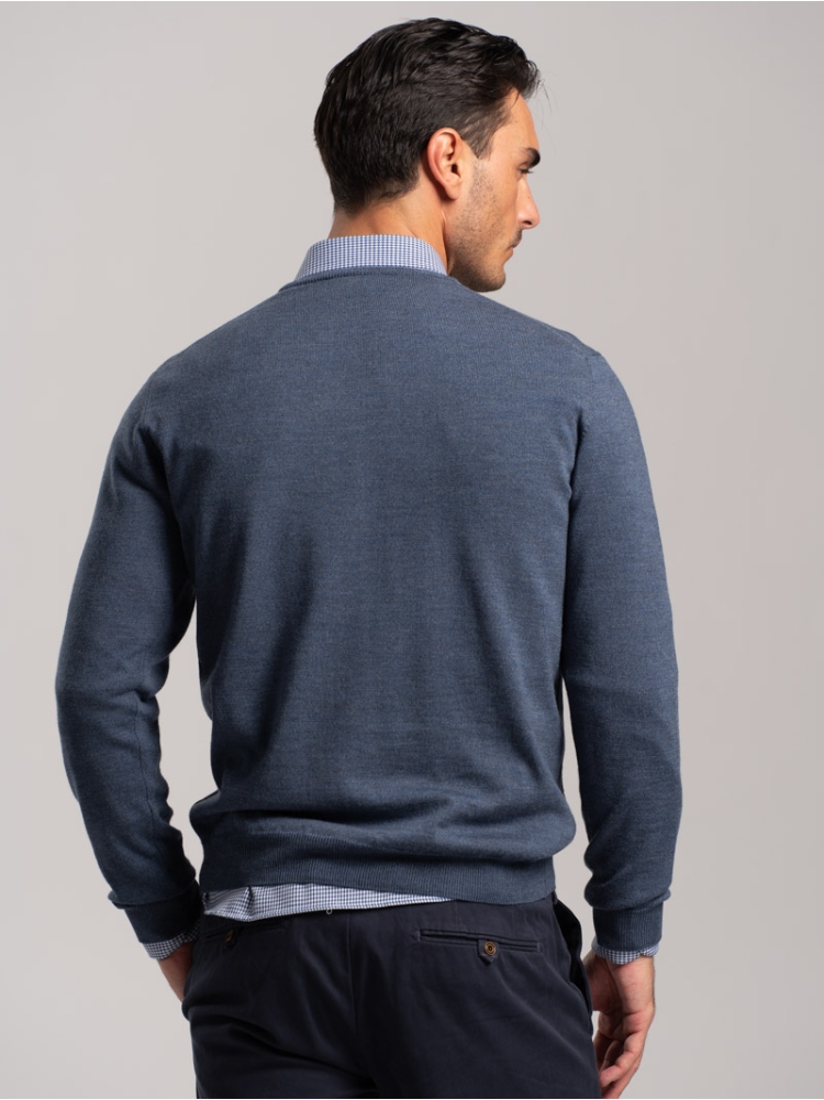 Maglia uomo lana merinos scollo a V