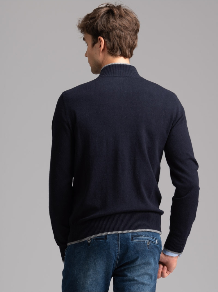 Maglia uomo full zip con dettagli a...