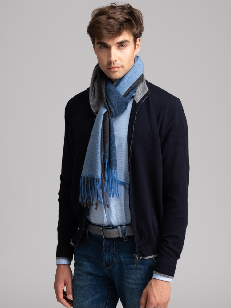 Maglia uomo full zip con dettagli a...