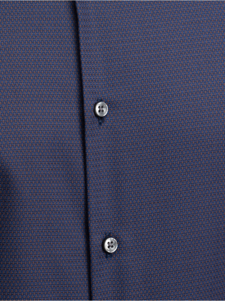 Camicia uomo regular blu e moro collo semi francese