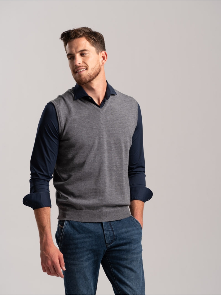 Gilet uomo smanicato lana merino