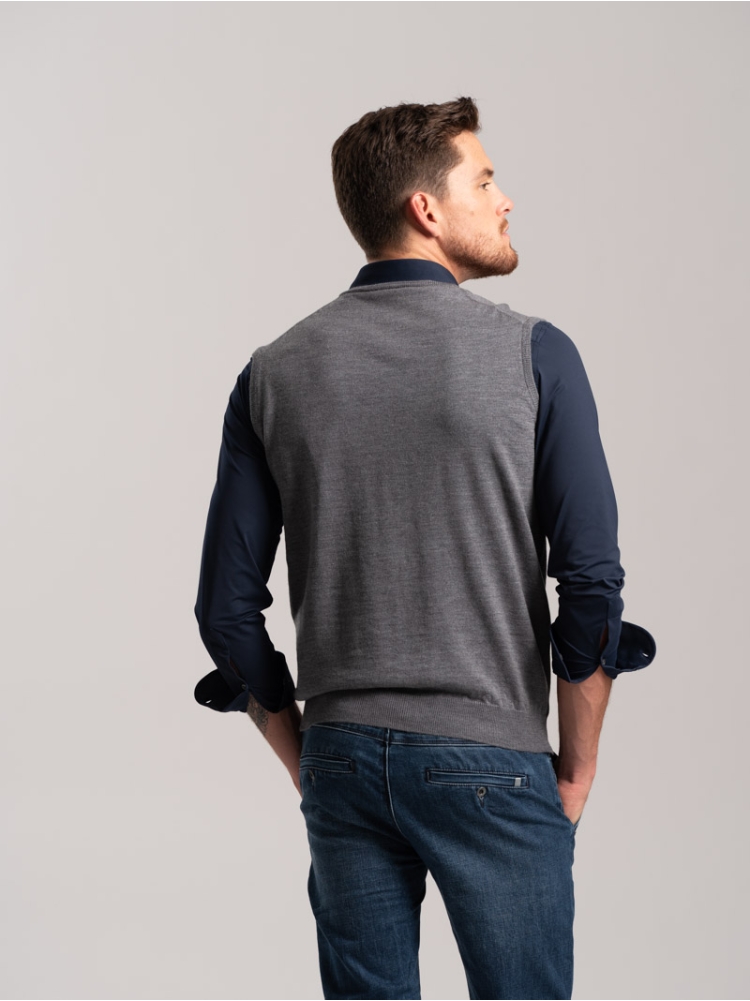 Gilet uomo smanicato lana merino