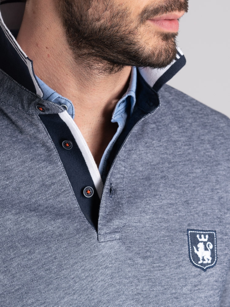 Polo uomo a manica lunga tinto filo