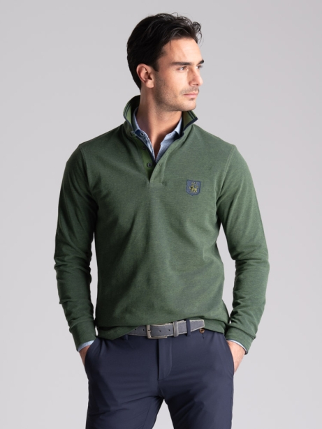 Polo uomo a manica lunga tinto filo